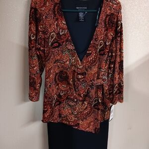 Connected Apparel Black and Red Dress Size 8 Retail$69